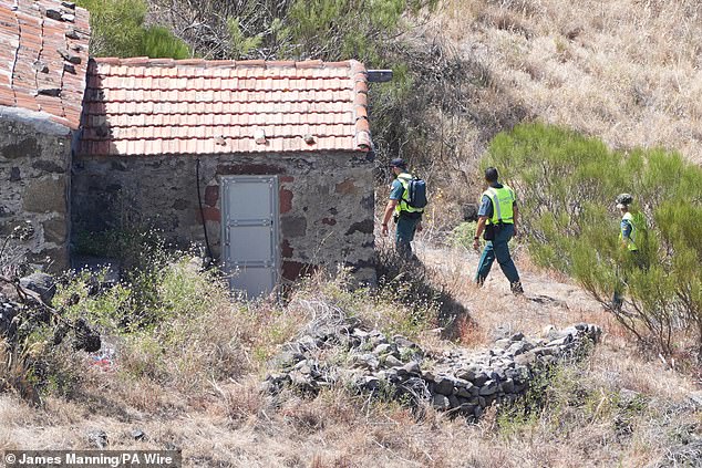 Search teams were seen near buildings in a ravine near the town of Masca on Sunday morning.