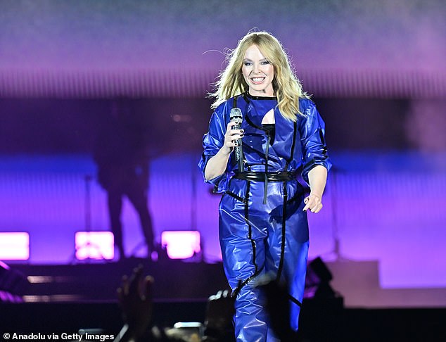 Kylie looked fabulous and fit as she took to the stage at the Mawazine International Music festival in Morocco on Friday. In the photo