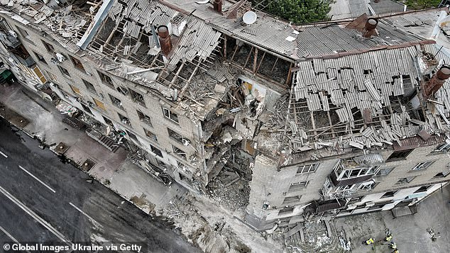 The incident comes on the same day that Russian bombs destroyed a residential block in Kharkiv, killing at least one person and wounding 10 on Sunday.