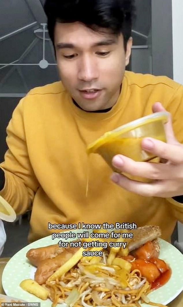 Many viewers commented on the curry sauce in Yani's clip, considering it an unusual accompaniment.