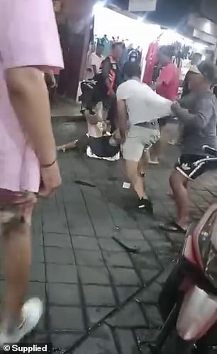 A fight broke out outside the tattoo studio.