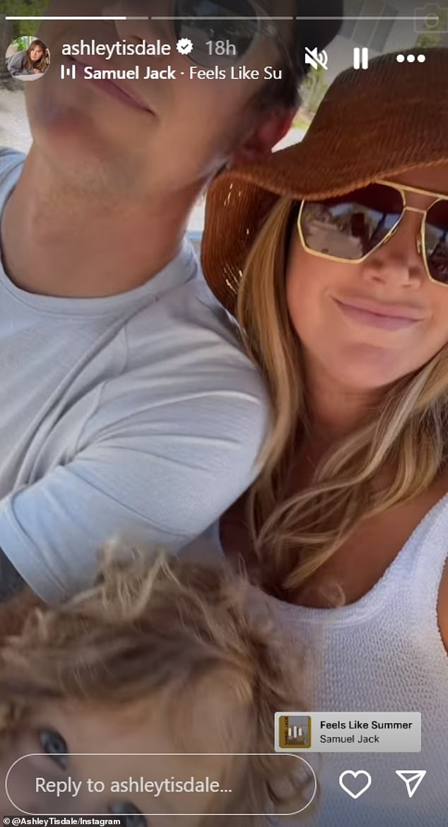 Video shared to Tisdale's Instagram Stories shows the family of three driving toward the Malibu coast in a golf cart.