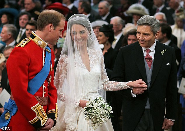 Michael cuts a dignified figure as he presents his daughter, Kate, at their 2011 wedding.