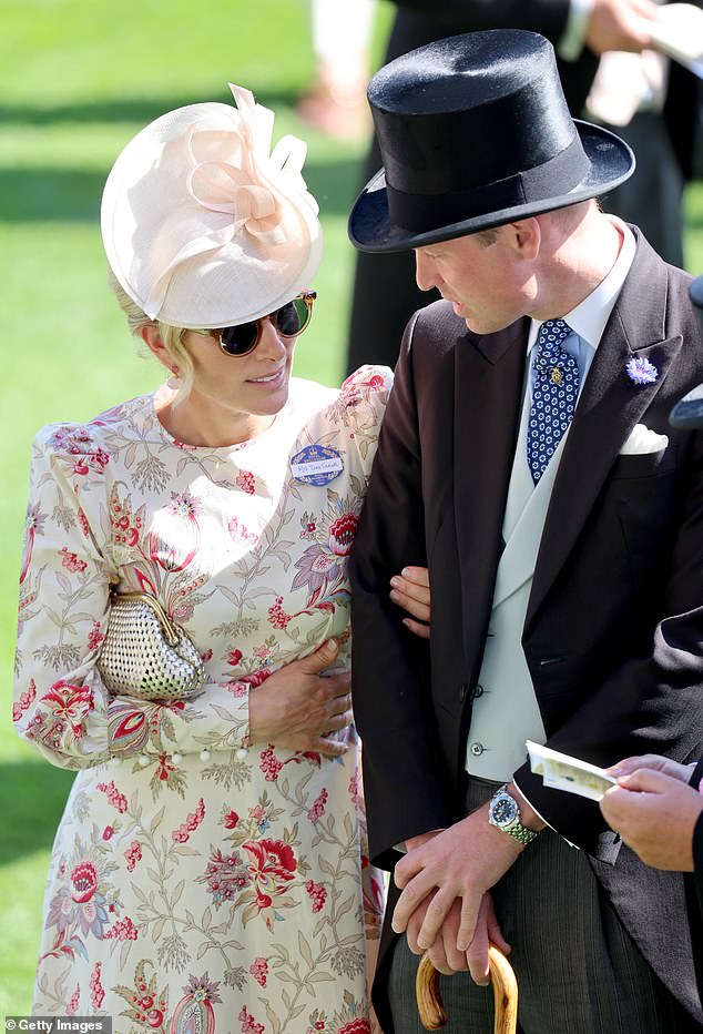 Prince William shared a tender moment with Zara Tindall while visiting his cousin at Royal Ascot.