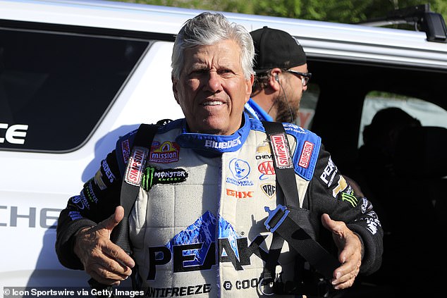 The 157-time winner got out of the car and was alert while speaking to Safety Safari workers.