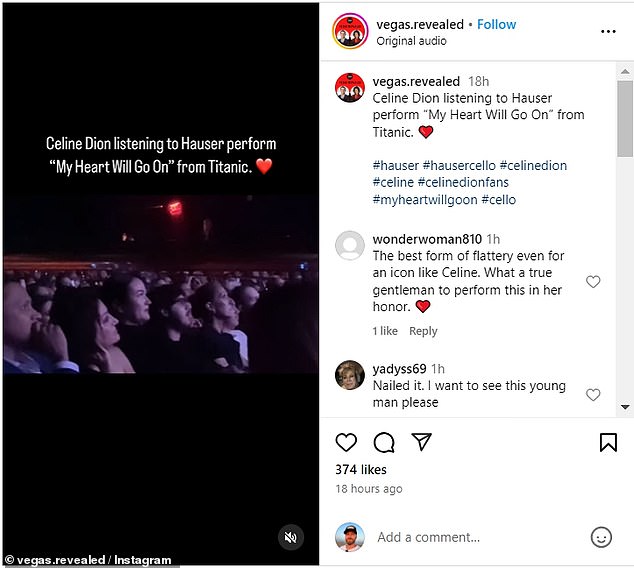 The Canadian singer seemed transfixed by the music as she sat in the audience.