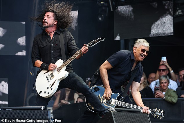 Grohl and the Foo Fighters are currently on their Everything or Nothing at All tour across the UK. Photographed at the London Stadium on Thursday.