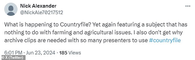 1719227447 572 BBC Countryfile under fire again as viewers slam disappointing installment