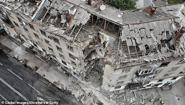 The incident occurred on the same day that Russian bombs destroyed a residential block in Kharkiv, killing at least one person and wounding 10 on Sunday.