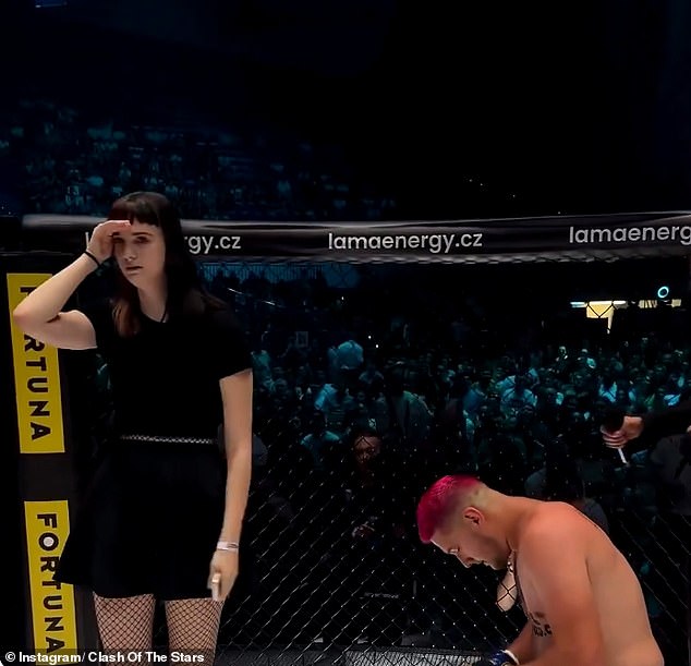 Lukas Bukovaz took a knee after suffering a defeat inside the cage, but was rejected.