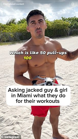 This man in Miami said he uses pull-ups for his exercise routine