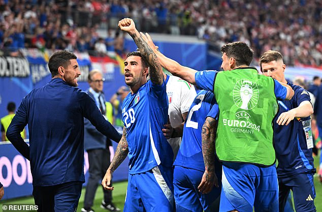 Mattia Zaccagni (pictured) scored a spectacular late equalizer to leave Croatia on the brink of elimination.