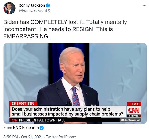 Jackson has called on Biden to resign because of his age, calling him a 