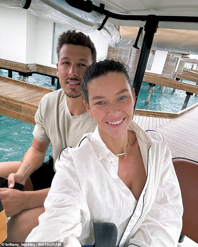 The Bachelor star, 36, shared a gallery of photos from her 'engagement moon' with her fiancé, Swiss footballer Benjamin Siegrist, in the Maldives.