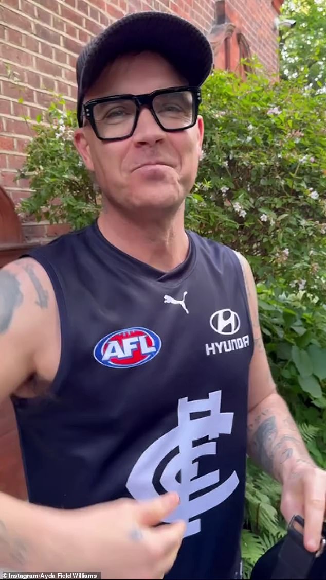 The superstar has been a big fan of Carlton since performing in the 2022 grand final and wears his Blues jersey with pride.