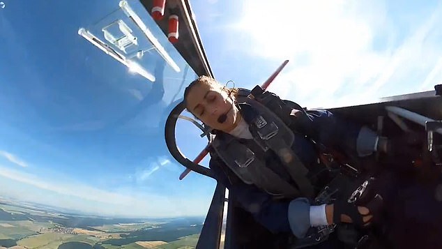 Suddenly, the canopy of the plane opened and shattered in the air.