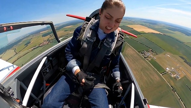 The brave pilot remained in the air with the canopy broken for several minutes while she made preparations to land the plane.