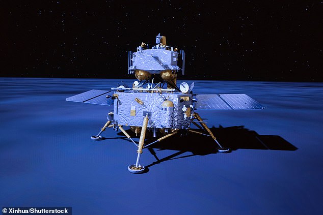 After collecting the samples, the ascender module (pictured) detached from the lander and returned to lunar orbit.