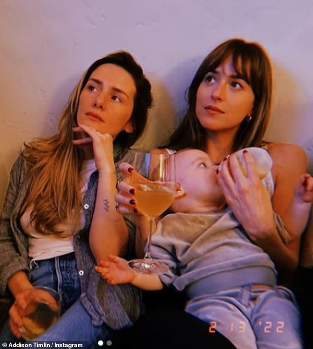 In 2018, Dakota was chosen godmother to Jeremy's unborn daughter with Addison, and the actress was rumored to have hosted the star's baby shower.