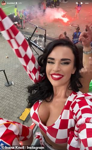 Knoll, a Croatian model, had posted several photos of herself inside the Red Bull Arena during the match.