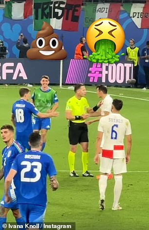 Knoll zoomed in to see the referee speaking to several Croatian players at full time.