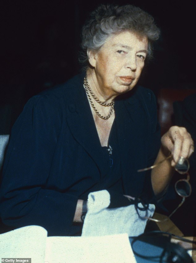 Former first lady Eleanor Roosevelt in 1960. President Franklin Roosevelt's wife died in 1962.