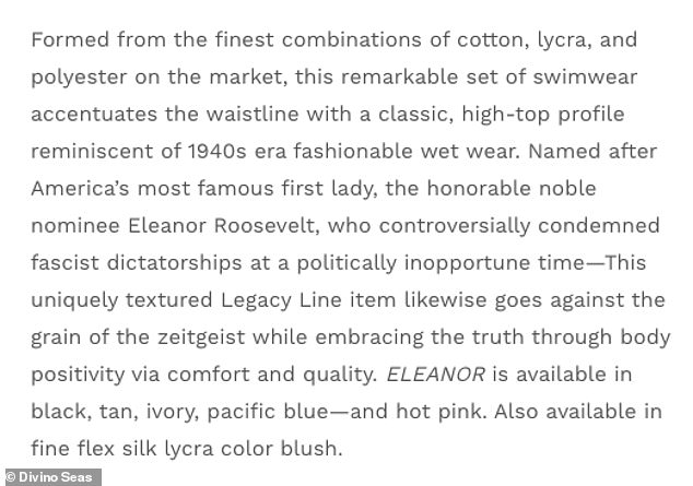 The product description of the £76 t-shirt says: 