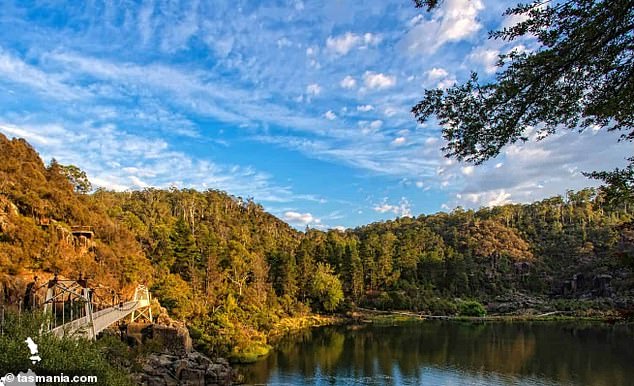 Police were called to Cataract Gorge (pictured) after a concerned citizen found his belongings abandoned on a trail.