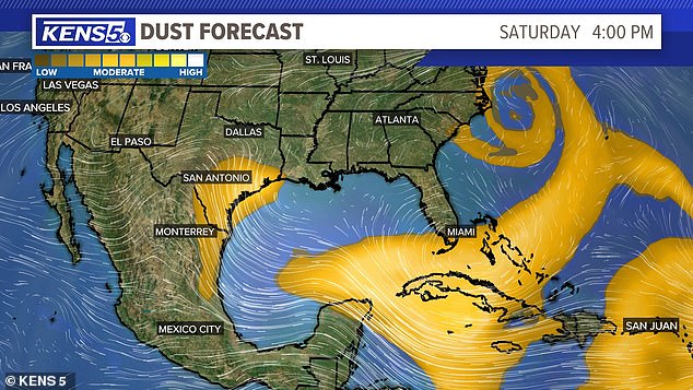 Saharan dust will impact the Florida coast and travel through the Gulf of Mexico before reaching the southern Texas region