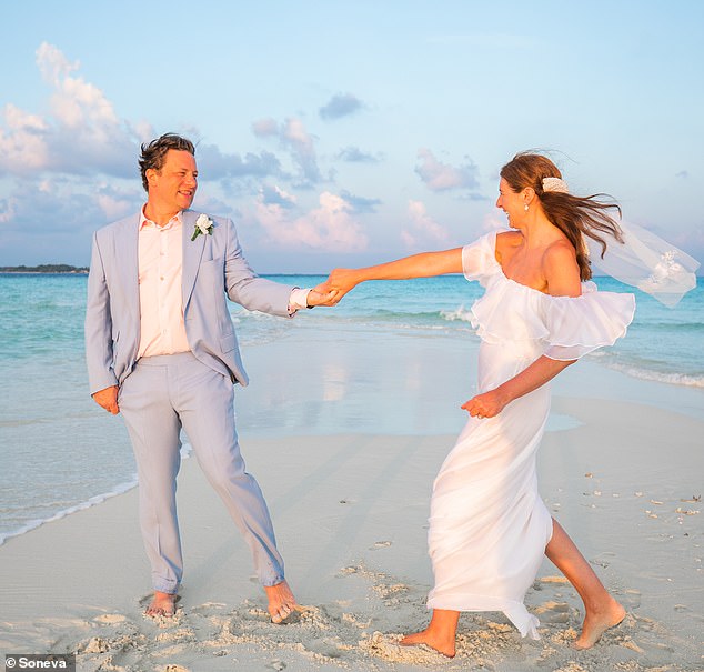 Jamie and Jools renewed their vows for the first time in 2023 during a family trip to the Maldives