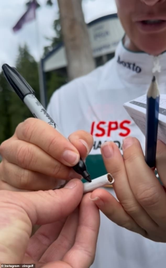 She granted a fan's request to sign a cigarette at the KPMG Women's PGA Championship.