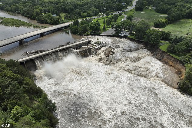 In an alert issued Monday as images showed parts of the dam in ruins, Blue Earth County Emergency Management stated: 