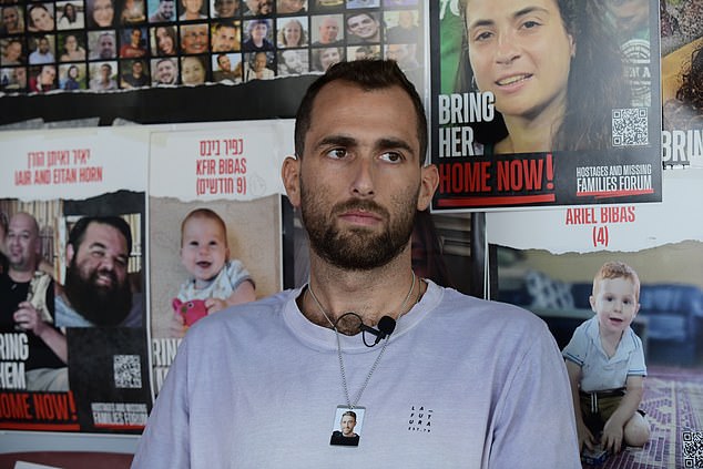 Moshe Or (pictured), 33, told the Daily Mail he still sends WhatsApp messages to his brother's disconnected phone as a way to stay close to him.