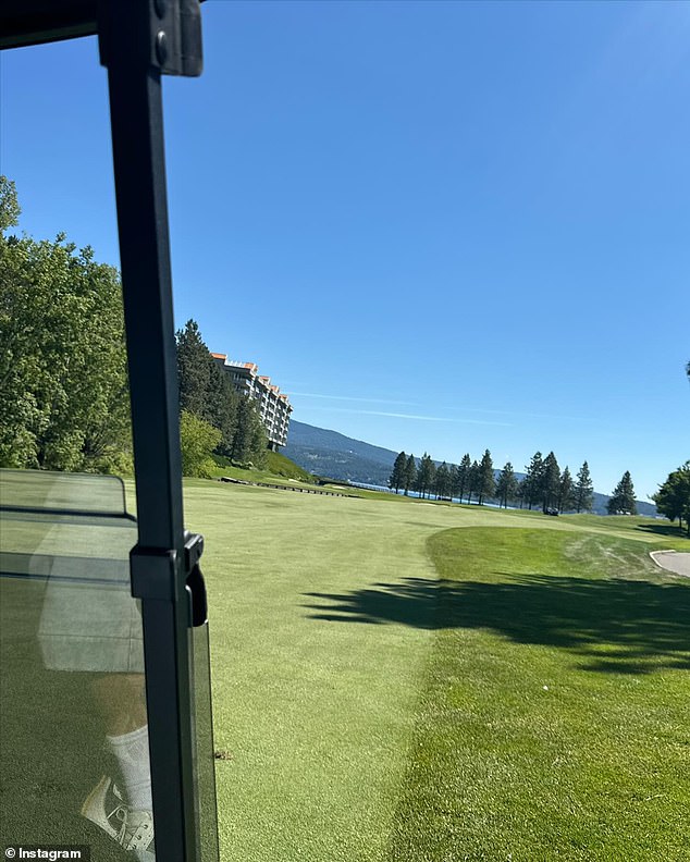 Justin spent a lot of time on the golf course as he took photos of the lush course while riding around in a golf cart.