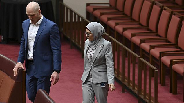 On Tuesday night, Fatima Payman (pictured right with Senator David Pocock) defied her colleagues and became the first Labour member to cross the floor in 18 years.