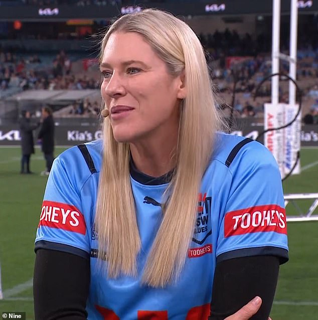 Australian basketball great Lauren Jackson has bizarrely appeared on television screens across the country talking about the Olympics in July ahead of rugby league's crown jewel.