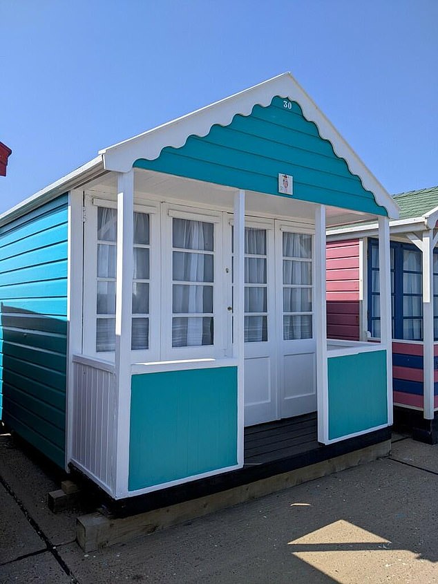 Painted in a light shade of blue, this charming beach hut in Southwold on the Suffolk coast costs just £81 per day and is equipped with a small cooktop, as shown below. But beware of the hefty £16 cleaning charge.