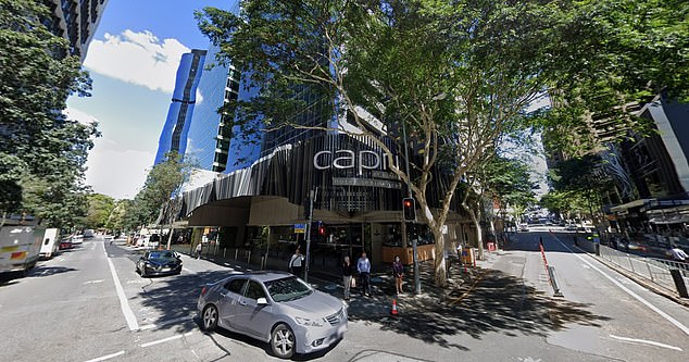 Emergency services were called to the Capri building (pictured) in Brisbane city center at 7pm on Monday night amid reports of a wild party at the flat.