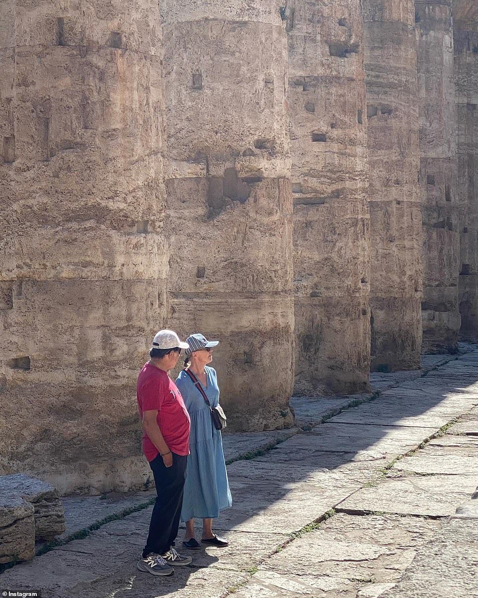 His parents wore comfortable shoes as they admired the ruins of southern Italy.