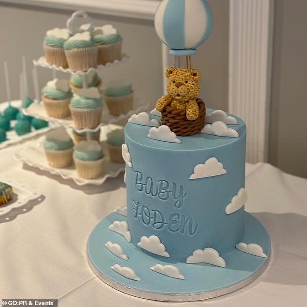 The Manchester City midfielder, 23, and his childhood sweetheart, 22, celebrated the exciting news and the colour of the cake could offer a clue as to the gender.