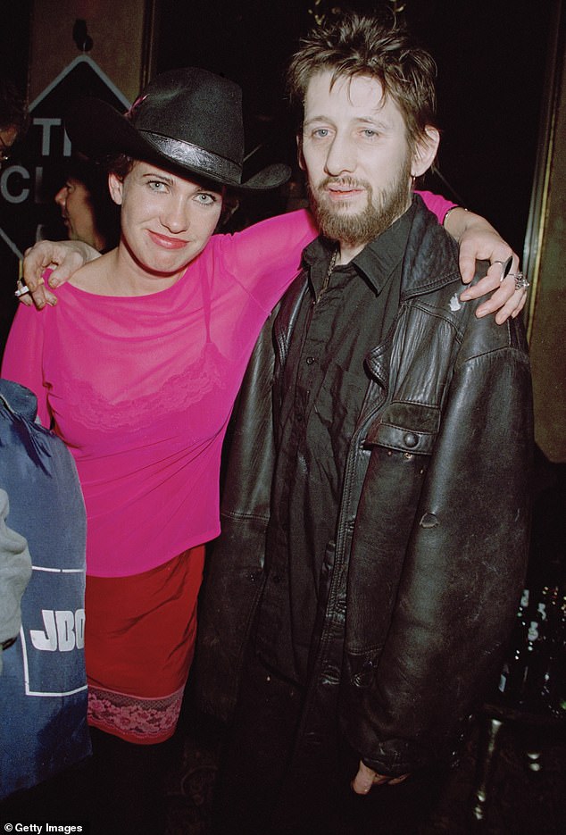 Shane MacGowan with his girlfriend, journalist Victoria Mary Clarke, at a party for the documentary 'The Clash: Westway to the World' in 1999