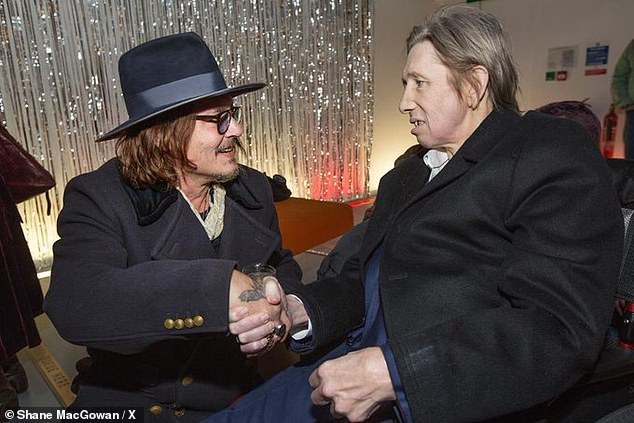 Pictured: Shane MacGowan with his friend Johnny Depp before his death from pneumonia in November 2023.