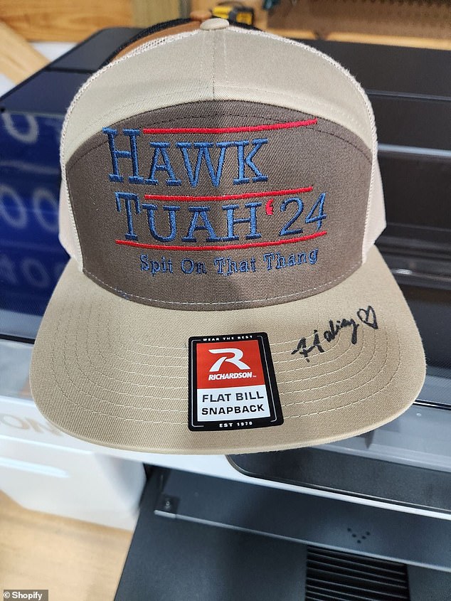 While she has yet to be represented, Welch wasted no time in taking advantage of her newfound fame and began selling signed merchandise, including hats with the text 