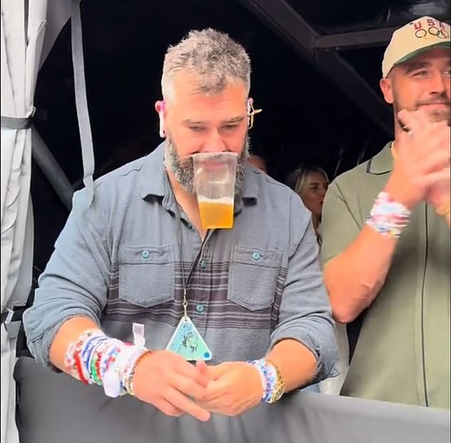 Travis trolled his brother for leaving his beer 'ten feet away' when he met the Prince