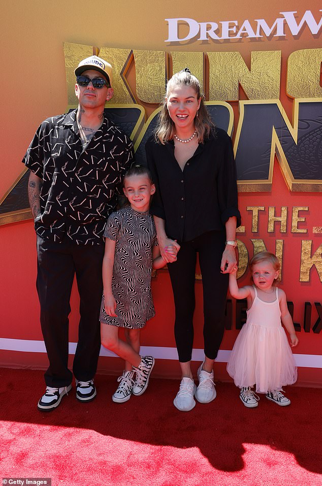 Jessica currently resides in Los Angeles with her NASCAR driver fiancé, James Kirkham, with whom she shares two children. Pictured: James and Jessica with James' daughter, Wren, and her first child, Baby.