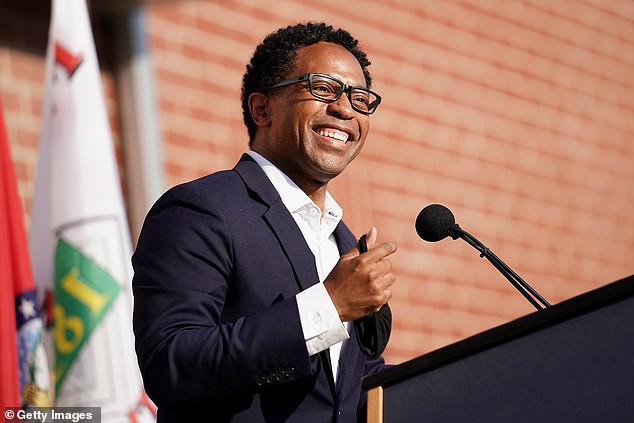 Bush is in a tie with St Louis County Prosecutor Wesley Bell (pictured), according to new poll