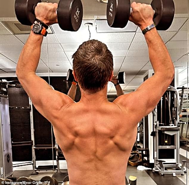 The 50-year-old showed off this photo of his toned back during a recent weight training session on Instagram.