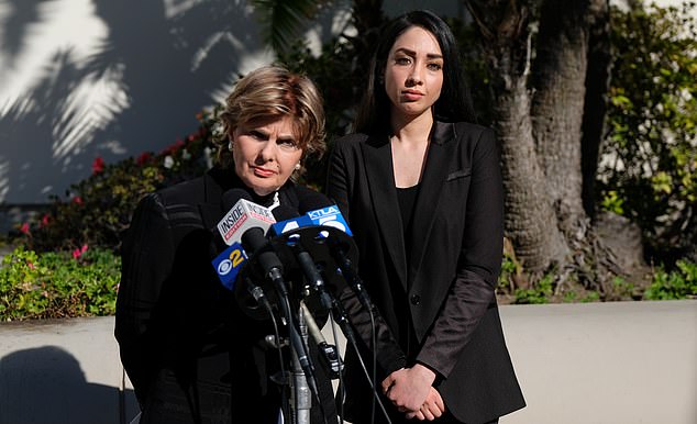 Former production assistant Mahim Khan (pictured right with lawyer Gloria Allred) warned him against 