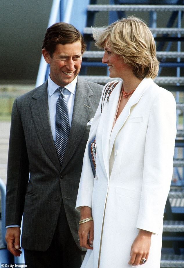 Charles and Diana after returning to RAF Lossiemouth in Scotland after their honeymoon, September 1981.