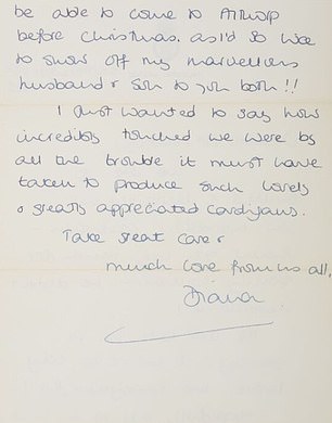 The second page of Diana's letter of September 25, 1982